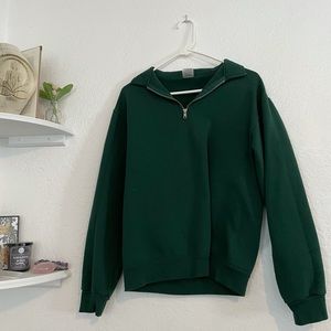 Green Quarter Zip Sweater